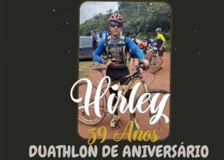 Duathlon de aniversário do Hirley de 59 ano.